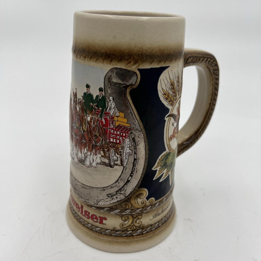 Vintage Budweiser Clydesdales Beer Stein Staffel Stoneware West Germany 1980s